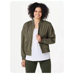 !! Zuda Fortitude Olive Green Windbreaker Lightweight Bomber Jacket sz S